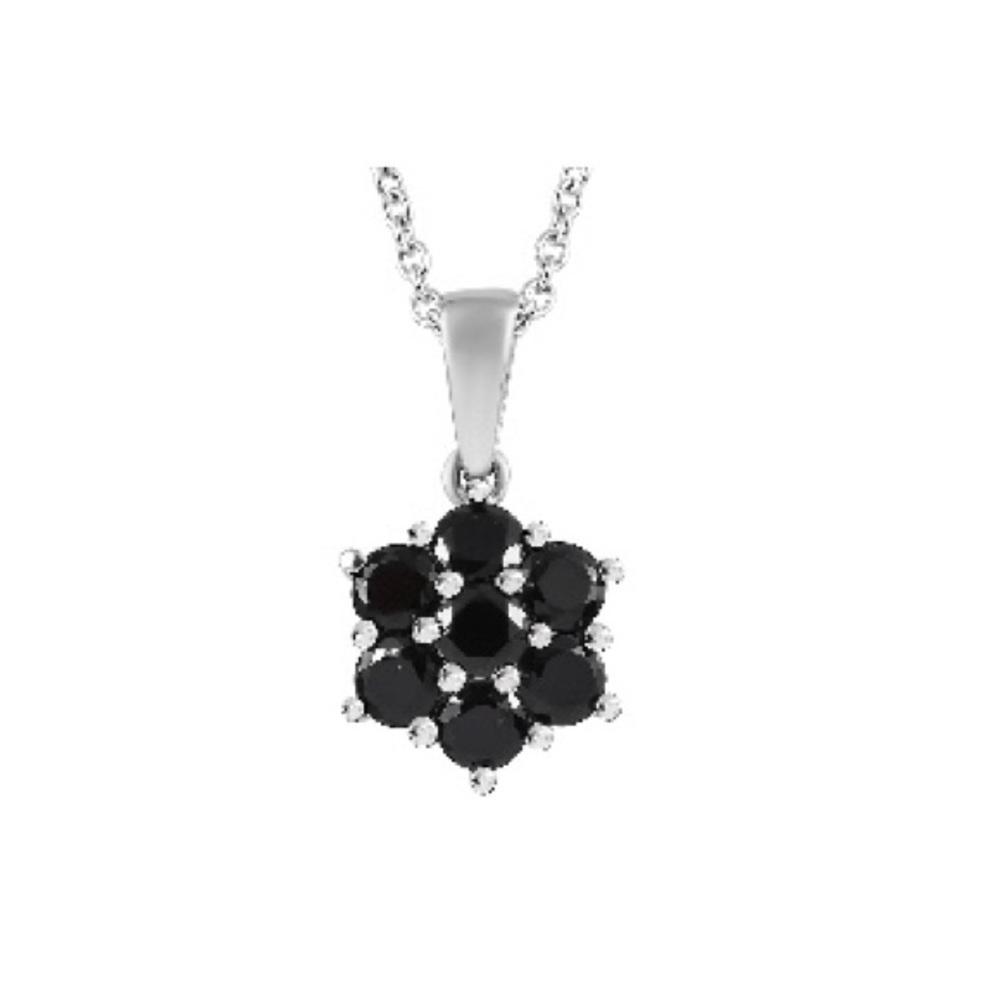 Gorgeous Thai Black Spinel Pendant Necklace (20 Inches) in Stainless Steel